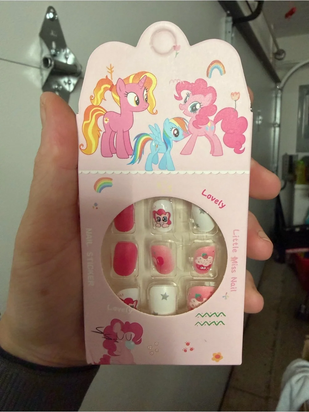 My Little Pony Pink Blue Rainbow Kids Nail Stickers